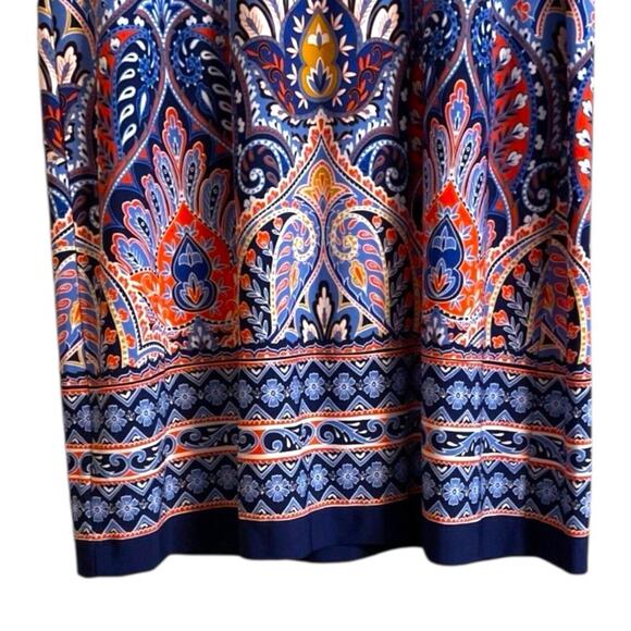 Liz Claiborne Dress Purple Multicolored Paisley Sheath Short Sleeve Travel Work - Picture 8 of 9